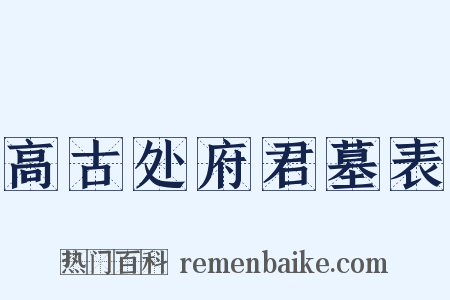 高古处府君墓表是什么意思的图片